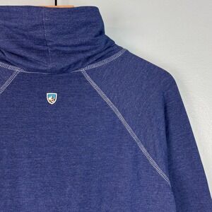 KUHL Womens XL Blue Cowl Neck Pullover Performance Sweatshirt Hiking Stretch